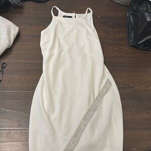 White Mini dress with sparkly bottom, size small